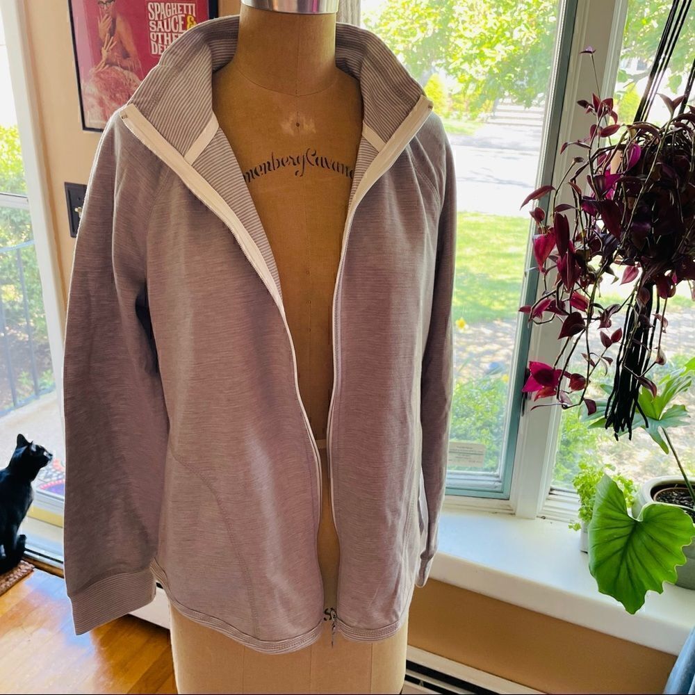 CORAL BAY | light gray white athletic zip up M - Picture 2 of 8